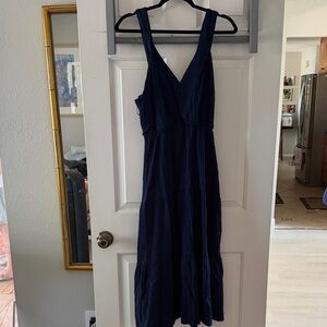 Steve Madden Deep Blue V-Neck Midi Dress